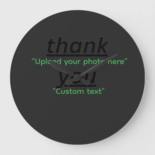 Custom Text & Upload Your Photo Personalized Grote Klok (Voorkant)