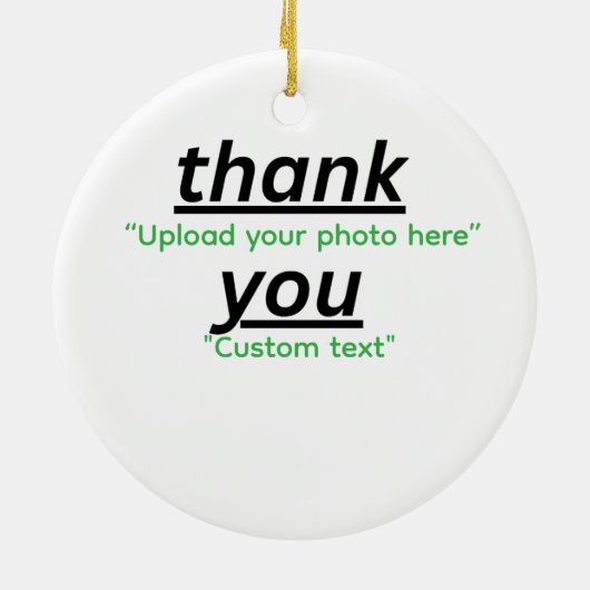 Custom Text & Upload Your Photo Personalized Keramisch Ornament (Achterkant)