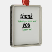 Custom Text & Upload Your Photo Personalized Metalen Ornament (Rechts)