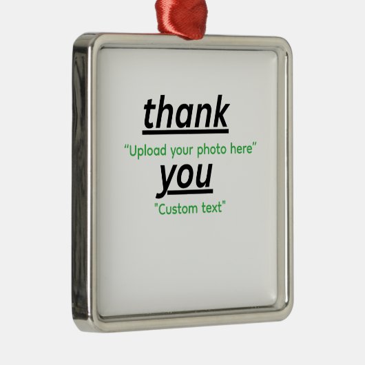 Custom Text & Upload Your Photo Personalized Metalen Ornament (Rechts)
