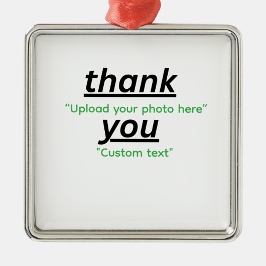 Custom Text & Upload Your Photo Personalized Metalen Ornament (Voorkant)