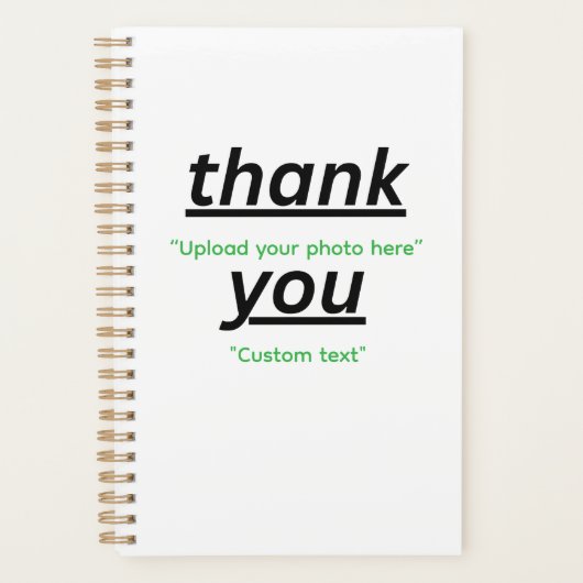 Custom Text & Upload Your Photo Personalized Planner (Voorkant)