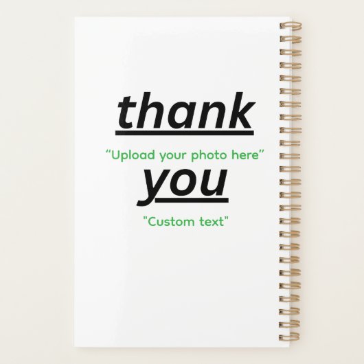Custom Text & Upload Your Photo Personalized Planner (Achterkant)