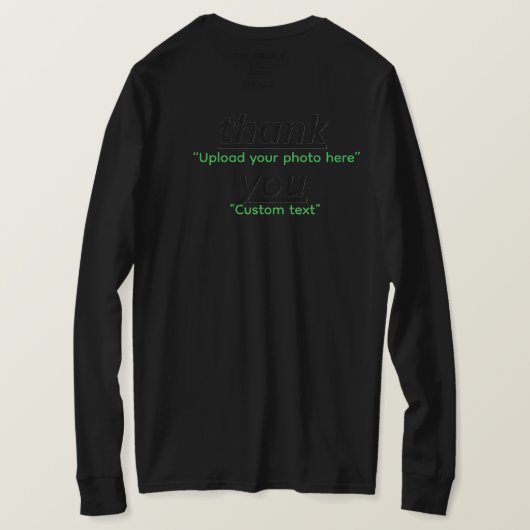 Custom Text & Upload Your Photo Personalized T-shirt (Design achterkant)