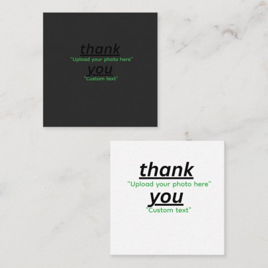 Custom Text & Upload Your Photo Personalized Vierkante Visitekaartje (Voorkant / Achterkant)