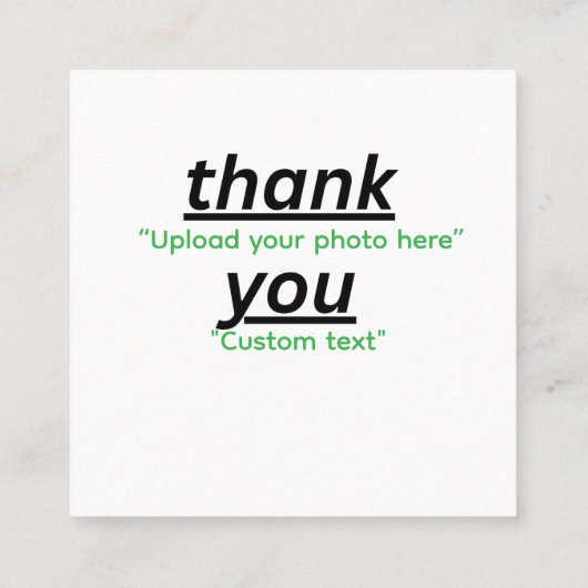 Custom Text & Upload Your Photo Personalized Vierkante Visitekaartje (Achterkant)