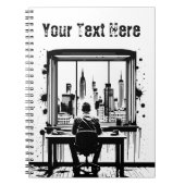 Custom Text Urban Skyline Art Notebook Notitieboek (Voorkant)