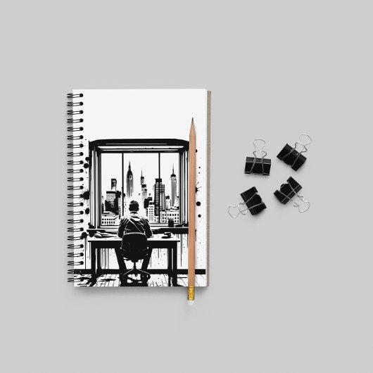 Custom Text Urban Skyline Art Notebook Notitieboek