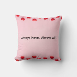 Custom text valentine heart border background kussen