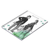 CUSTOM TEXT : Victorian Gentleman + Lady NoteBook Notitieboek (Linkerzijde)