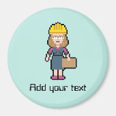 Custom Text Vrouw Engineer Magneet (Voorkant)