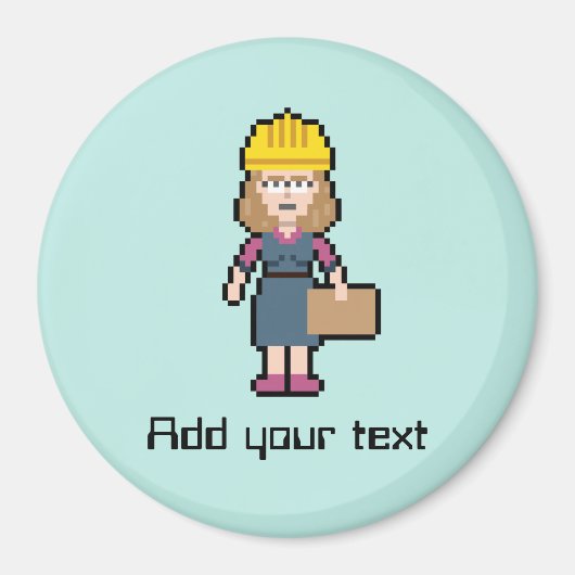 Custom Text Vrouw Engineer Magneet (Voorkant)