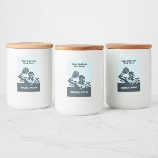 Custom Text Water Polo Voedselcontainer Etiket (Flessen)