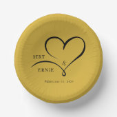 Custom Text Wedding 7" Paper Bowl Square Keepsake Papieren Kommen (Voorkant)