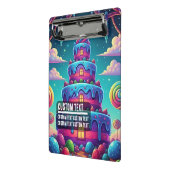 Custom Text Whimsical Candy Cake Illustration Mini Klembord (Angled2)
