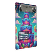 Custom Text Whimsical Candy Cake Illustration Mini Klembord (Schuin)