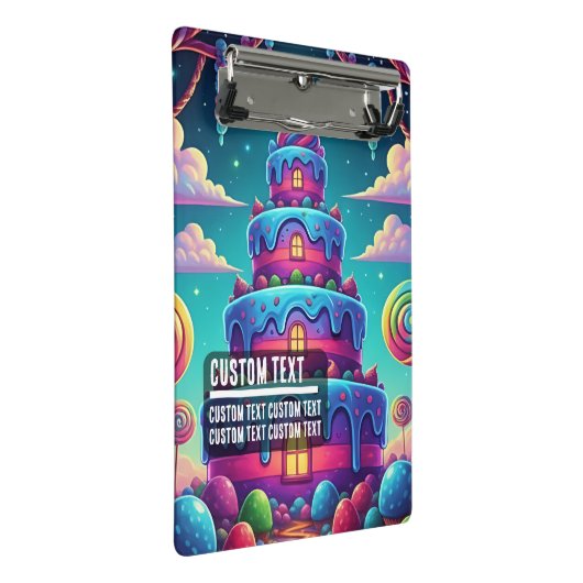 Custom Text Whimsical Candy Cake Illustration Mini Klembord (Schuin)