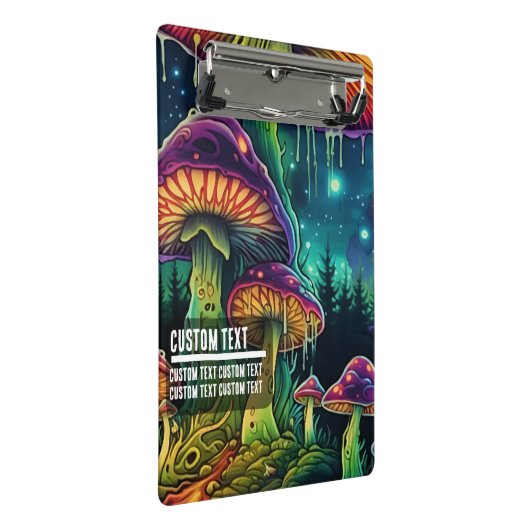 Custom Text Whimsical Mushroom Forest Fantasy Mini Klembord (Schuin)