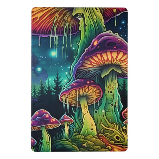 Custom Text Whimsical Mushroom Forest Fantasy Mini Klembord (Achterkant)