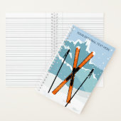 Custom Text Winter Skiing Notitieboek (Binnen)