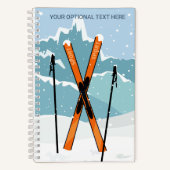 Custom Text Winter Skiing Notitieboek (Voorkant)