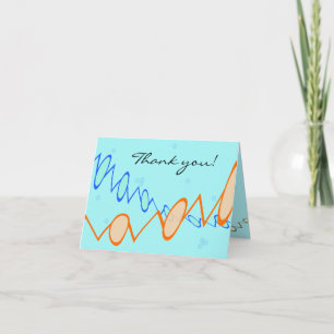 Custom textCard - PEG met blauwe bloemenachtergron Bedankkaart