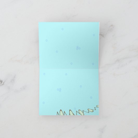 Custom textCard - PEG met blauwe bloemenachtergron Bedankkaart (Binnen)