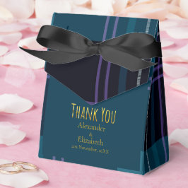 Custom Thank You Blue Black Plaid Bedankdoosjes
