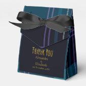 Custom Thank You Blue Black Plaid Bedankdoosjes (Voorkant Zijde)