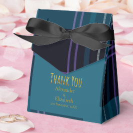 Custom Thank You Blue Black Plaid Bedankdoosjes