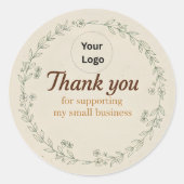 Custom Thank You Business Sticker –Packaging Label (Voorkant)