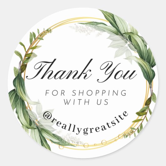 Custom Thank You For Shopping with us - Business Ronde Sticker (Voorkant)