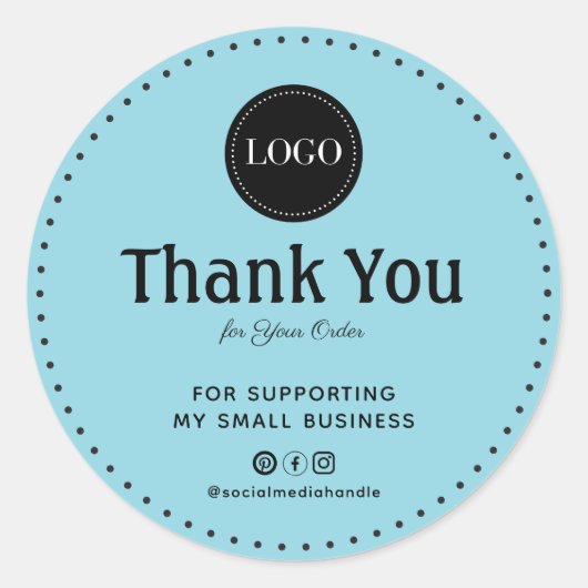 Custom Thank You For Supporting My Small Business Ronde Sticker (Voorkant)