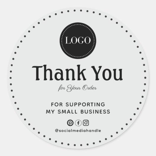 Custom Thank You For Supporting My Small Business Ronde Sticker (Voorkant)