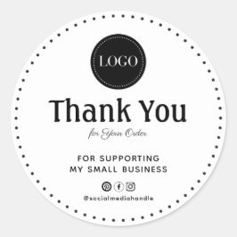 Custom Thank You For Supporting My Small Business Ronde Sticker