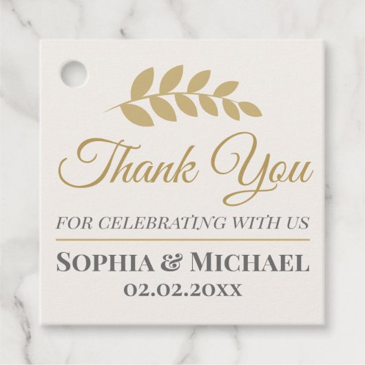 Custom Thank You for Wedding Elegant Template Bedankjes Labels (Voorkant)