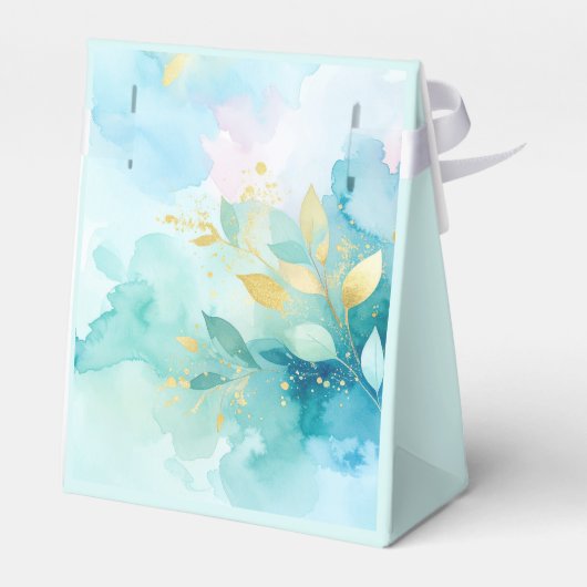 Custom Thank You Gold Script Mr & Mrs Fresh Mint Bedankdoosjes (Achterkant)