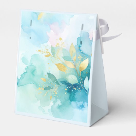 Custom Thank You Gold Script Mr & Mrs Fresh Mint Bedankdoosjes (Achterkant)