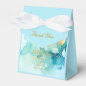 Custom Thank You Gold Script Mr & Mrs Fresh Mint Bedankdoosjes (Voorkant Zijde)