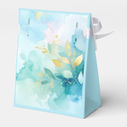 Custom Thank You Gold Script Mr & Mrs Fresh Mint Bedankdoosjes (Achterkant)