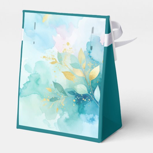 Custom Thank You Gold Script Mr & Mrs Fresh Mint Bedankdoosjes (Achterkant)