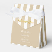Custom Thank You Gold Script Stripes Mr & Mrs Bedankdoosjes (Voorkant Zijde)