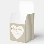 Custom Thank You Gold Stripes White Heart Bedankdoosjes (Geopend)