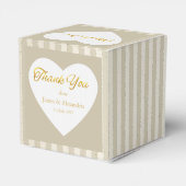 Custom Thank You Gold Stripes White Heart Bedankdoosjes (Achterkant)