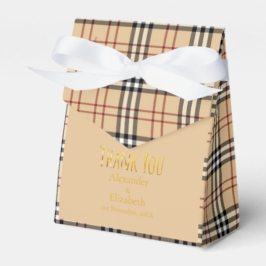 Custom Thank You Scottish tartan pattern Bedankdoosjes (Voorkant Zijde)