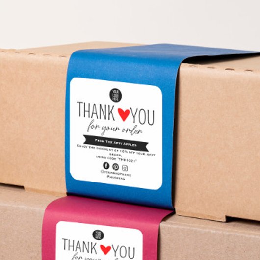 Custom Thank You Sticker With Logo & Offer