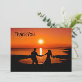 Custom Thank You Wedding Photo Thank You Card Bedankkaart (Staand voorkant)
