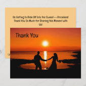 Custom Thank You Wedding Photo Thank You Card Bedankkaart (Voorkant / Achterkant)