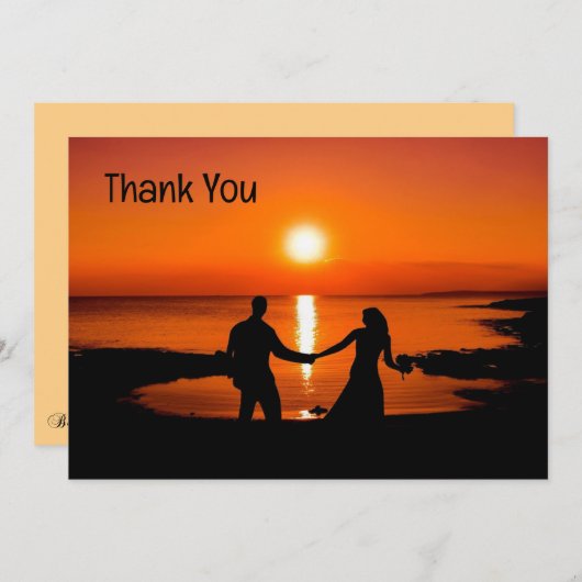 Custom Thank You Wedding Photo Thank You Card Bedankkaart (Voorkant / Achterkant)