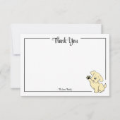 Custom Thank You Yellow Lab Puppy Note Card Bedankkaart (Voorkant)